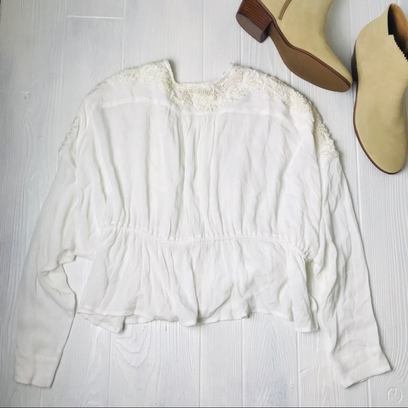 Free People Embroidered Loose Fit Boho Top - Picture 4 of 4